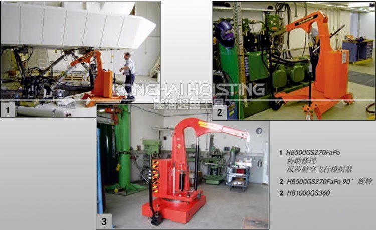 帶旋轉臂工業液壓小吊車應用 帶旋轉臂工業液壓小吊車應用